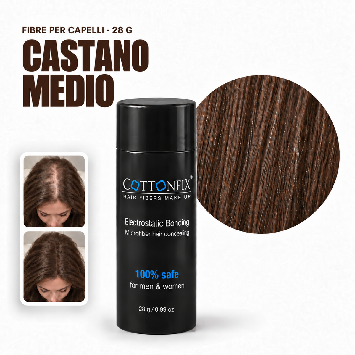 Fibre per capelli CottonFix 28 g Castano Medio