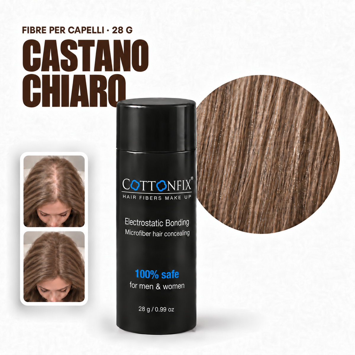 Fibre per capelli CottonFix 28 g Castano Chiaro