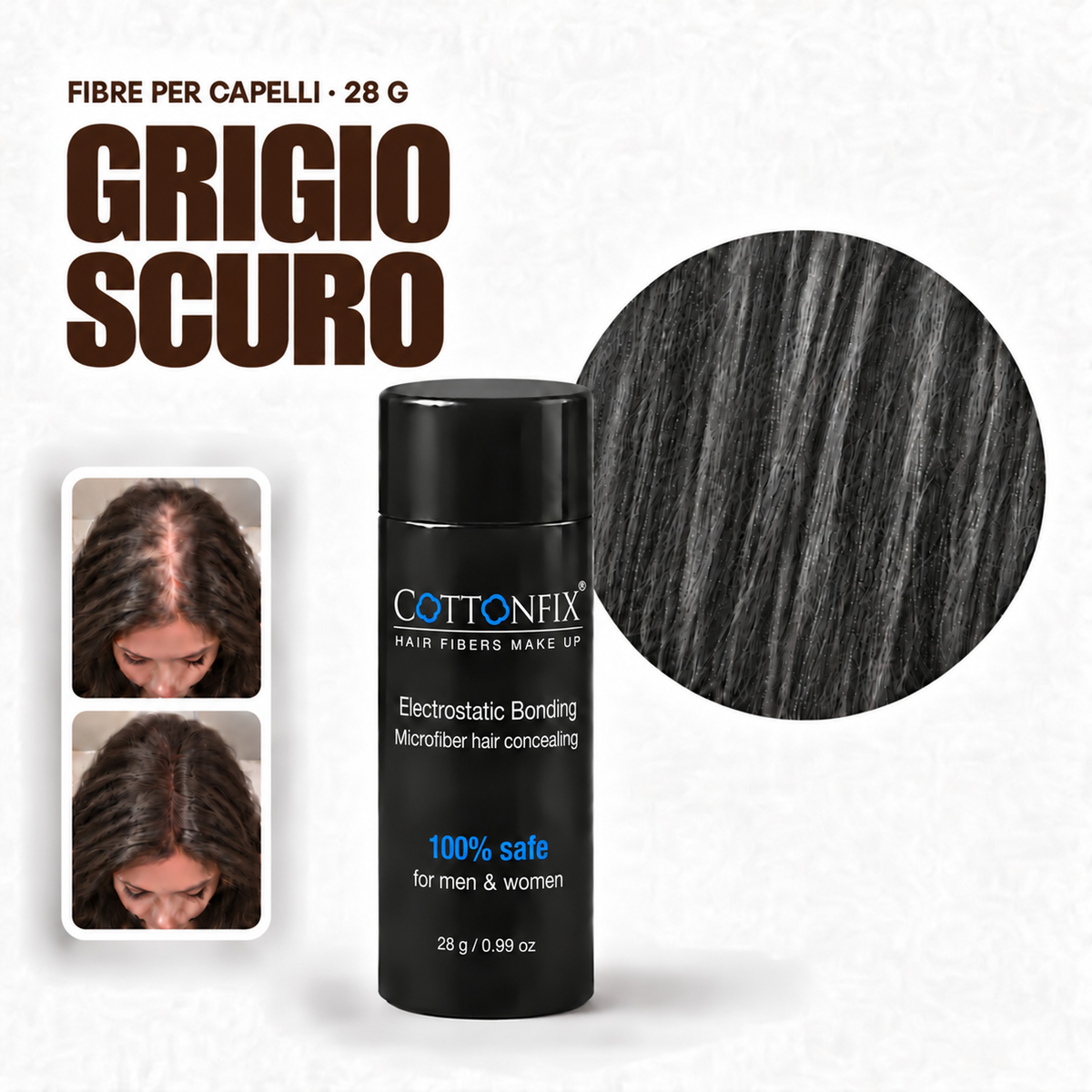 Fibre per capelli CottonFix 28 g Grigio Scuro